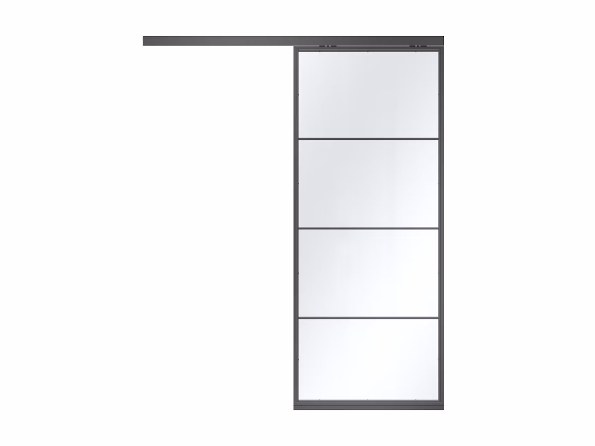 1-flying sliding door with glass holding strip Slim