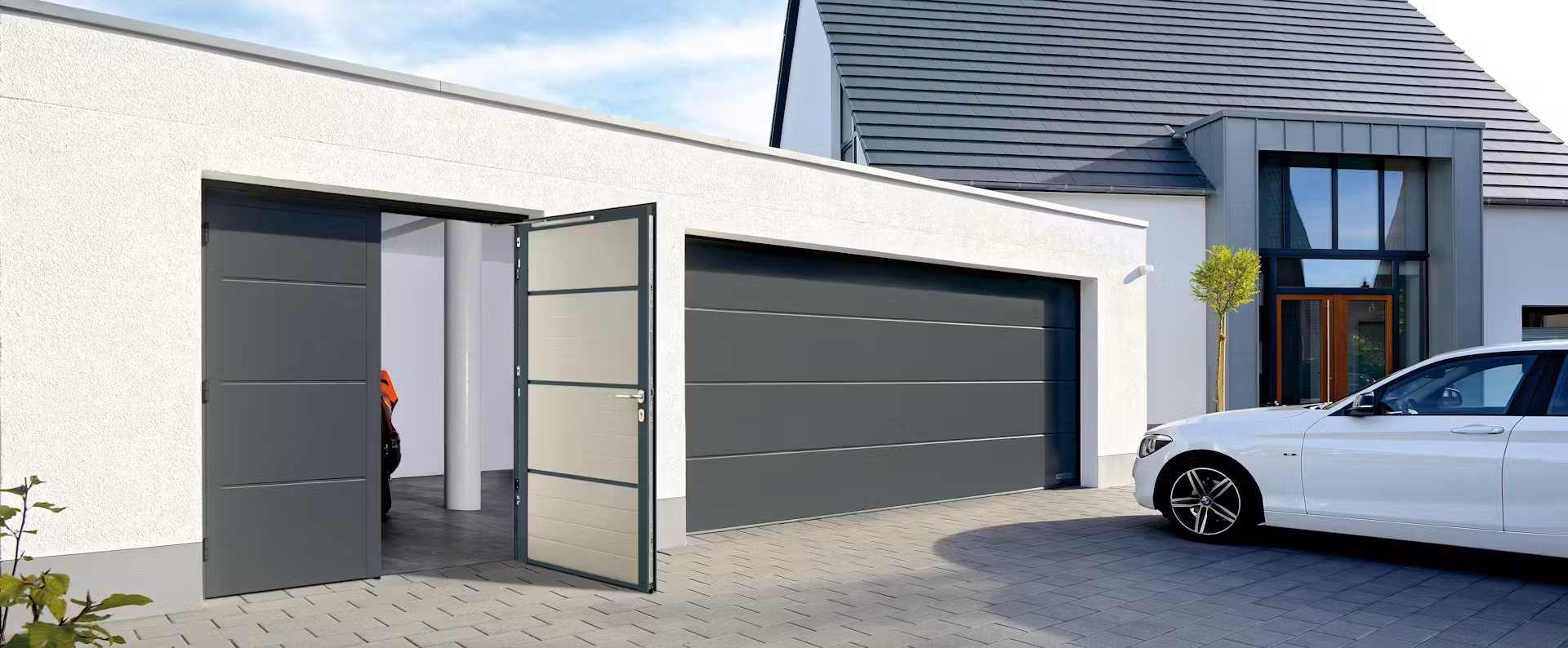Modern sectional garage door