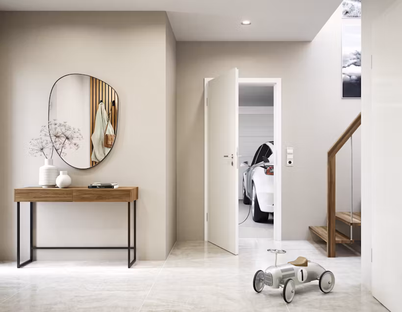 Garage connection door with T30 fire protection